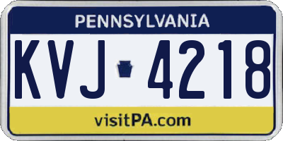 PA license plate KVJ4218