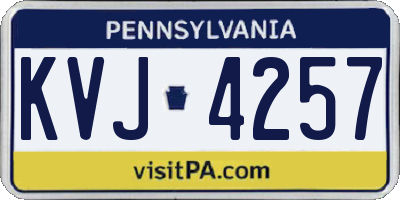PA license plate KVJ4257