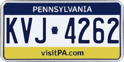 PA license plate KVJ4262