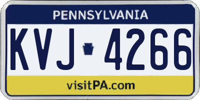PA license plate KVJ4266