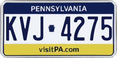 PA license plate KVJ4275