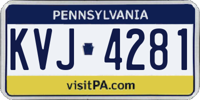 PA license plate KVJ4281