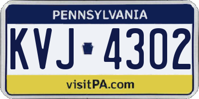 PA license plate KVJ4302