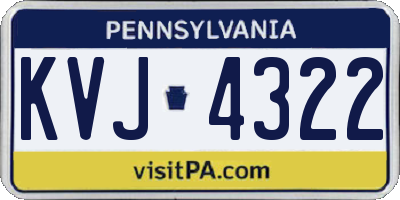 PA license plate KVJ4322