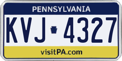 PA license plate KVJ4327