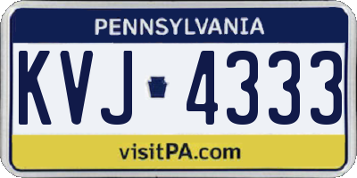 PA license plate KVJ4333