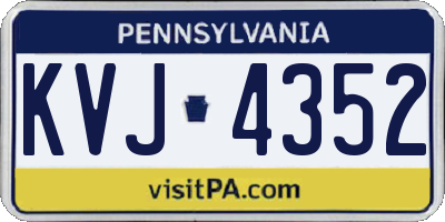 PA license plate KVJ4352