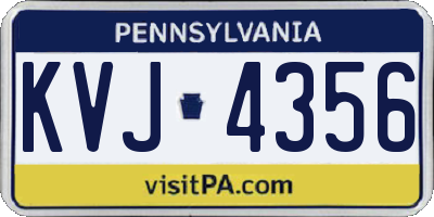 PA license plate KVJ4356