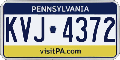 PA license plate KVJ4372