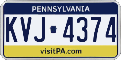 PA license plate KVJ4374
