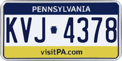 PA license plate KVJ4378