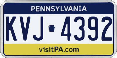 PA license plate KVJ4392