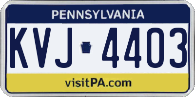 PA license plate KVJ4403