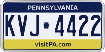 PA license plate KVJ4422