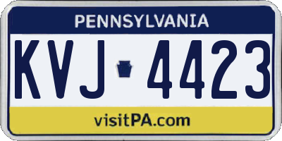 PA license plate KVJ4423