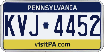 PA license plate KVJ4452