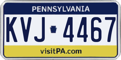 PA license plate KVJ4467