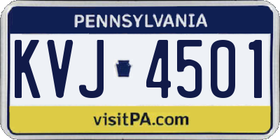 PA license plate KVJ4501