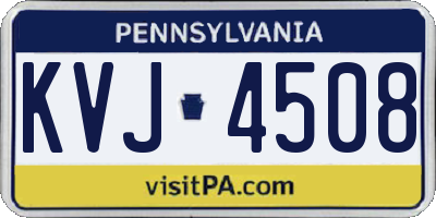 PA license plate KVJ4508