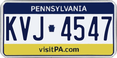 PA license plate KVJ4547