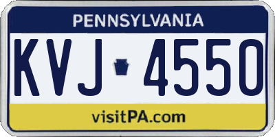 PA license plate KVJ4550