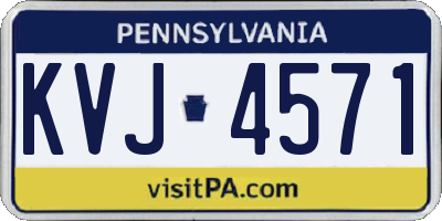 PA license plate KVJ4571