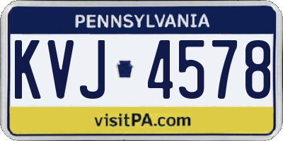 PA license plate KVJ4578