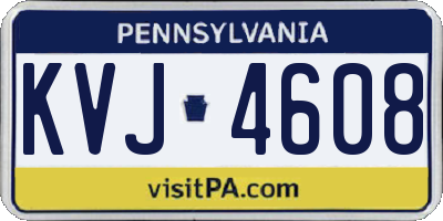 PA license plate KVJ4608