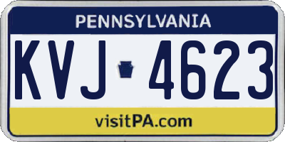PA license plate KVJ4623