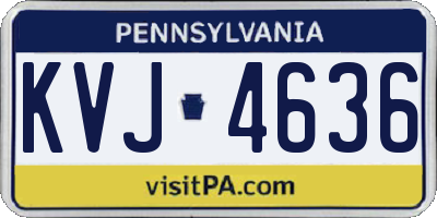 PA license plate KVJ4636