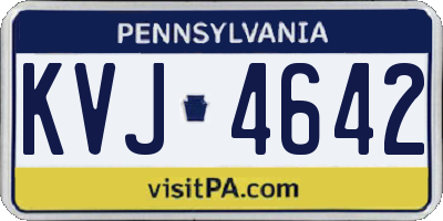 PA license plate KVJ4642