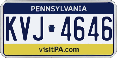 PA license plate KVJ4646