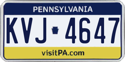 PA license plate KVJ4647