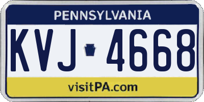 PA license plate KVJ4668