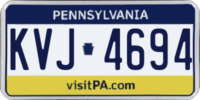 PA license plate KVJ4694
