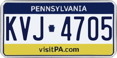 PA license plate KVJ4705