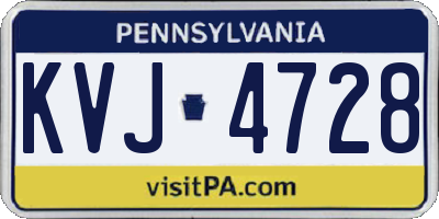PA license plate KVJ4728