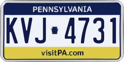 PA license plate KVJ4731
