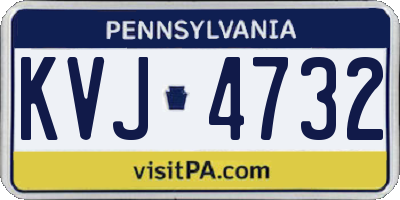 PA license plate KVJ4732