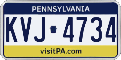 PA license plate KVJ4734