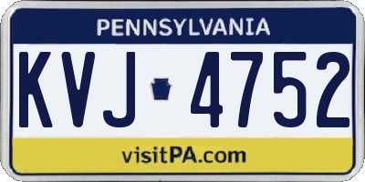 PA license plate KVJ4752