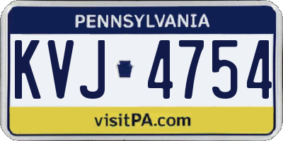 PA license plate KVJ4754