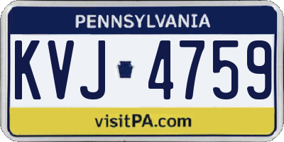 PA license plate KVJ4759