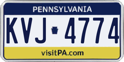 PA license plate KVJ4774