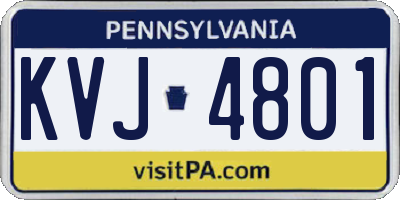 PA license plate KVJ4801