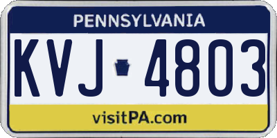 PA license plate KVJ4803