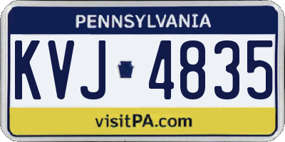 PA license plate KVJ4835