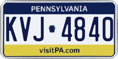 PA license plate KVJ4840