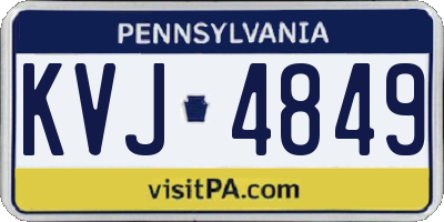 PA license plate KVJ4849