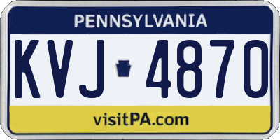 PA license plate KVJ4870